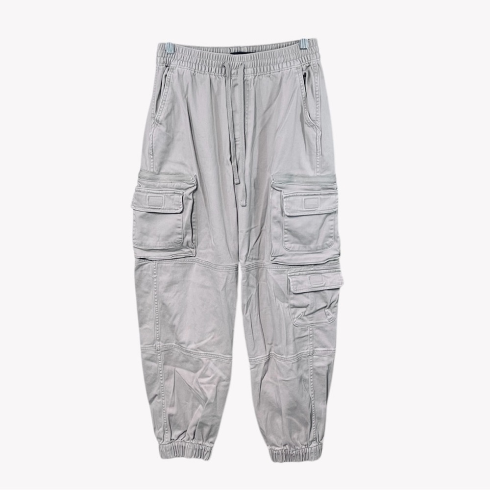 Aeropostale Women’s XS High Rise Cargo Joggers Beige Tan Elastic Waist Pockets - Picture 2 of 11